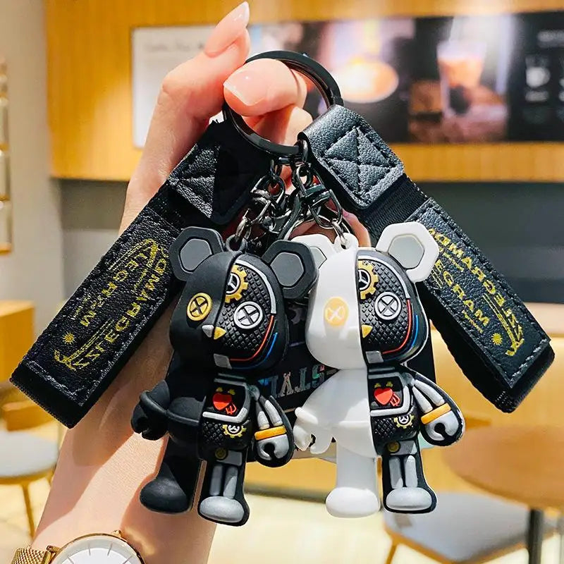 Cartoon Simple Mechanical Bear Cute Niche Doll Keychain Chain Bag Personalized Small Pendant Accessory Keychain Decorative Gifts