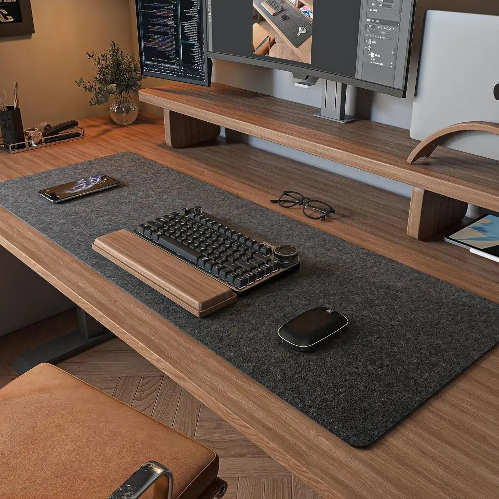 Large Wool Felt Mouse Pad – Non-Slip Writing Mat & Keyboard Desk Protector for Home, Office, and Gaming