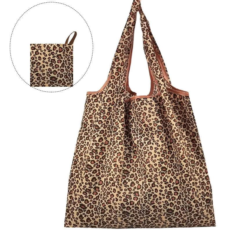 Eco-Friendly Leopard Print Tote – Foldable & Stylish