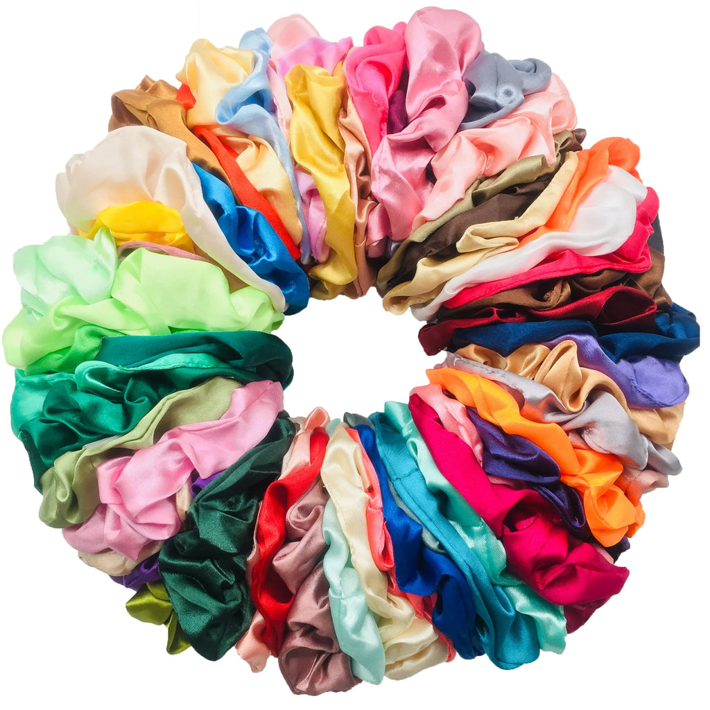 Satin Scrunchies Set for Women & Girls – 25/10/6 Pcs Elastic Hair Bands | Soft Silk Ponytail Holders & Fashion Hair Accessories
