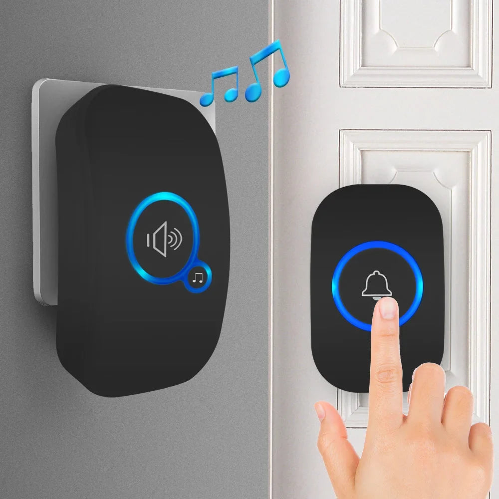 Wireless Doorbell FullHouse Waterproof Door Chime Kit Includes Push Button Transmitter and Plug In Receiver