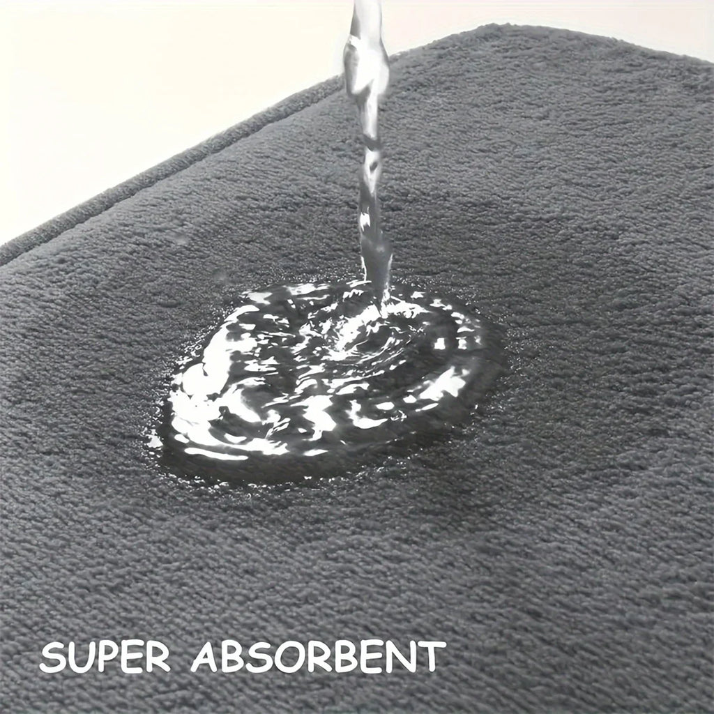 Thickened Special-Shaped Bathroom Mat – Absorbent Non-Slip Flannel Rug