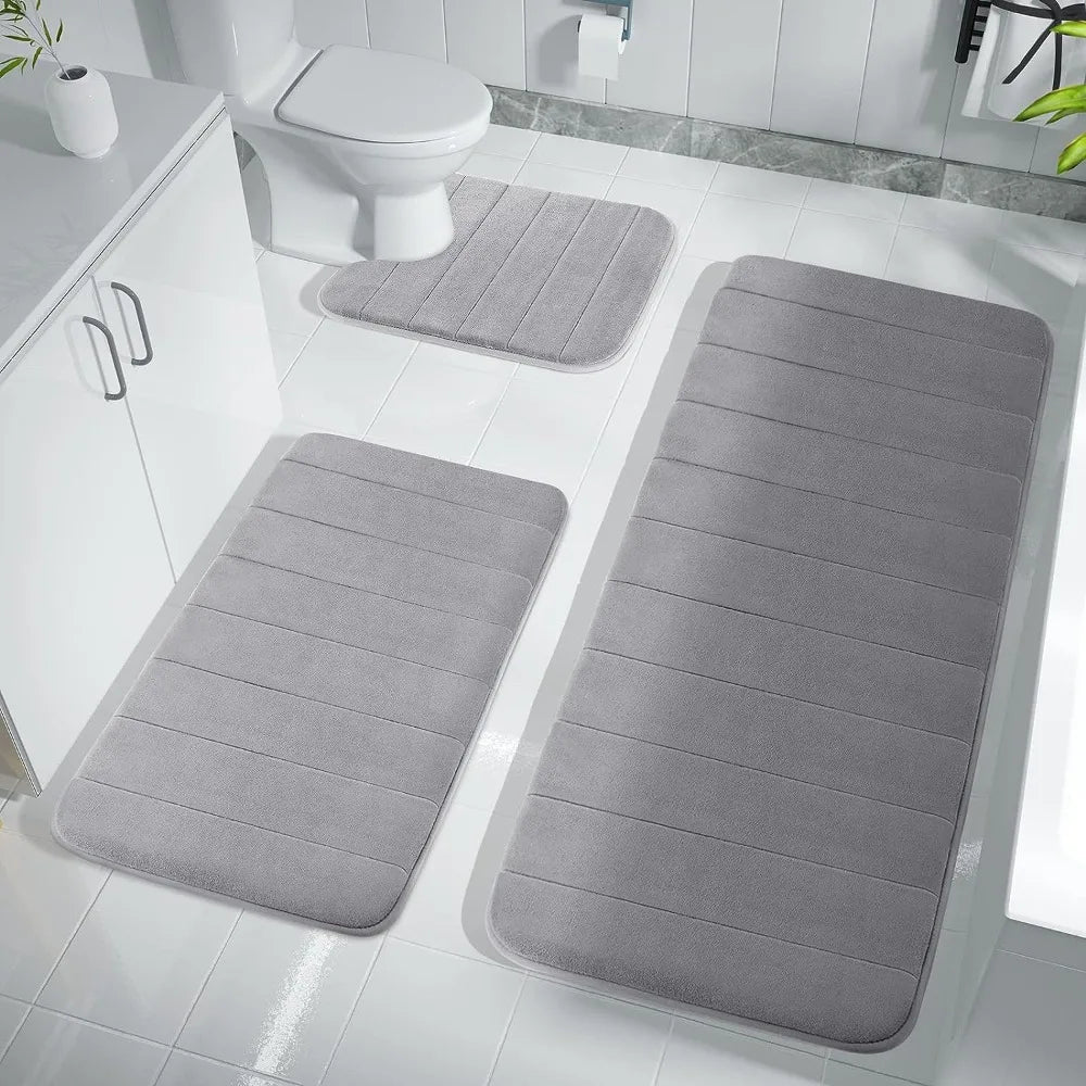 Super Absorbent Memory Foam Bath Mat – Non-Slip Bathroom Rug