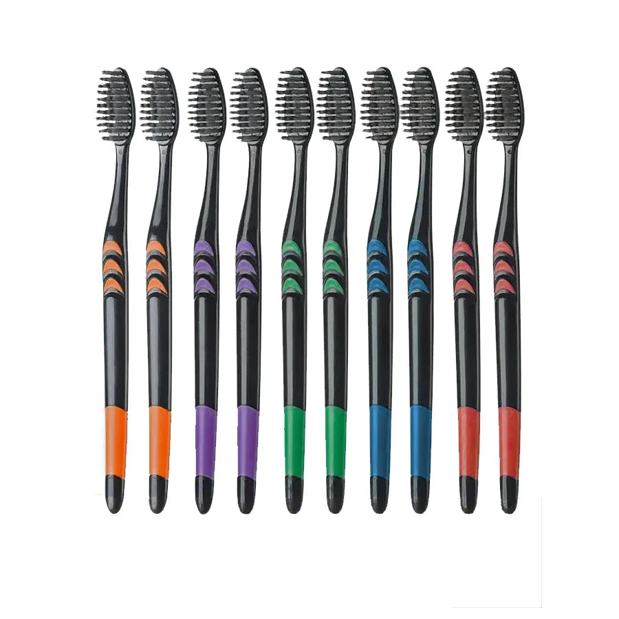 10/20 Pcs Family pack toothbrush, Bamboo Charcoal Soft fur Toothbrush, Travel Carry，Color random