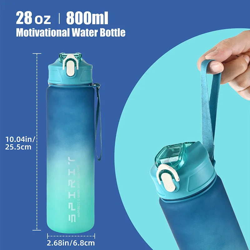 1PCS 800ML Large Capacity Sports Water Bottle – Leak-Proof, Portable Plastic Cup for Gym, Outdoor, Travel & Fitness