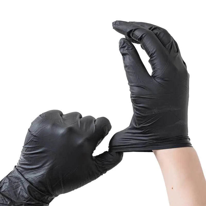 20/50/100PCS Disposable Black Nitrile Gloves – Latex-Free, Powder-Free Cleaning, Tattoo, Hairdressing & Household Use