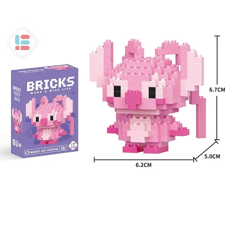 Disney Lilo & Stitch & Pokémon Pikachu Building Blocks – Cute Anime Cartoon Model Toy Set for Kids | Creative Educational Gift for Children