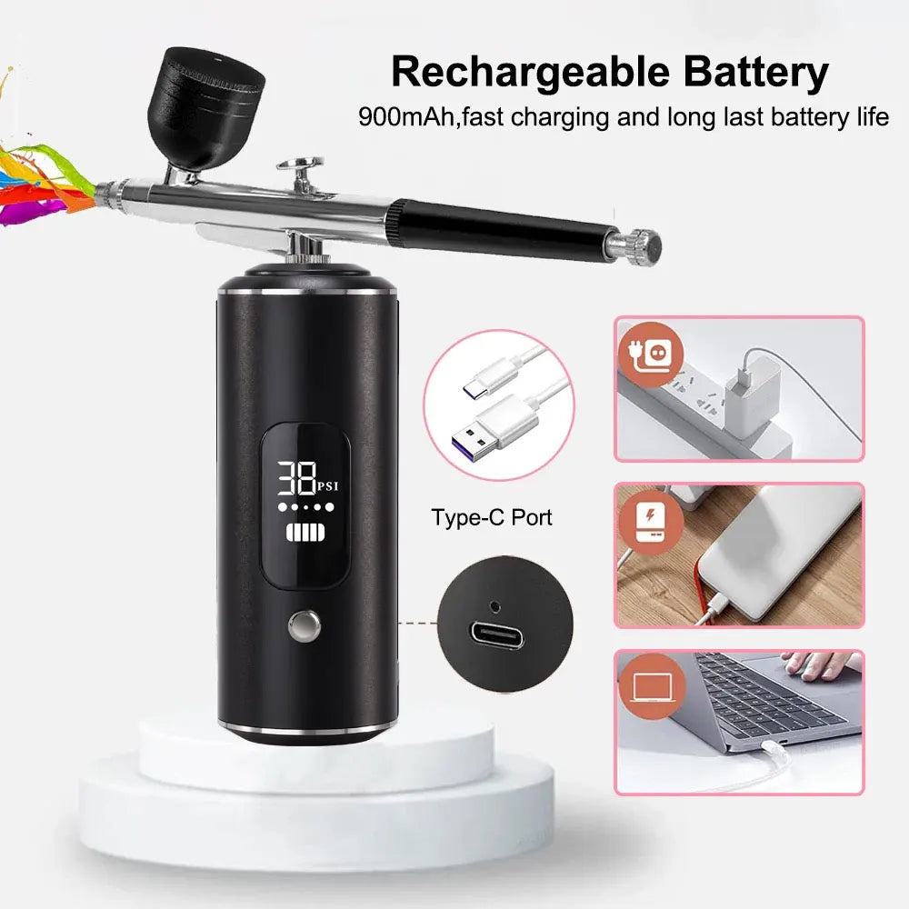 Air Brush With Compressor Portable Air Brush Air Brush Cake Painting Crafts Air Brush Art Painting Compressor Airbrush Pen Airbr