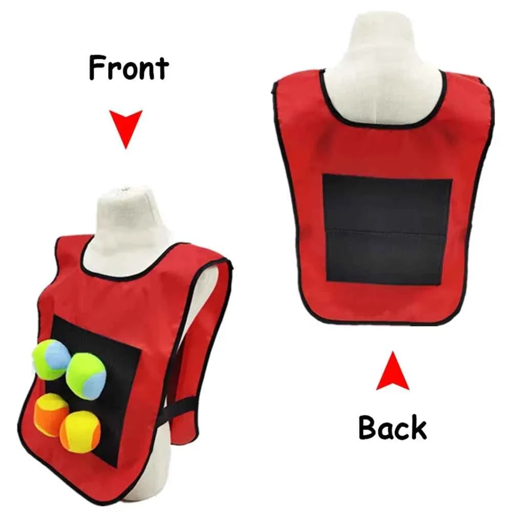 Sticky Dodge Ball Game Vest Outdoor Sports Toy Jersey Fabric  Props Throw Catch Soft Fleece Balls Safe for Kids Teens Adults