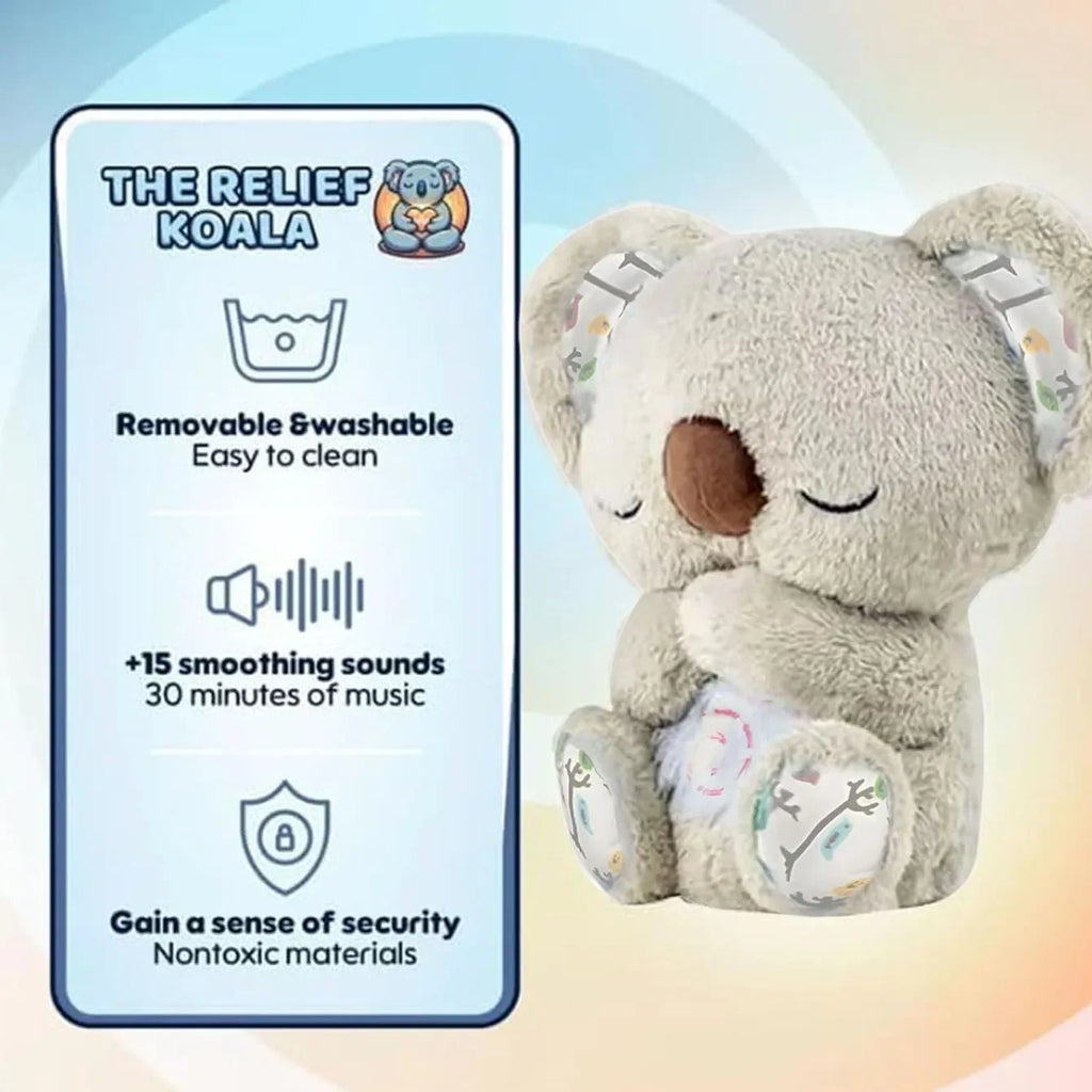 1pc Anxiety Relief sleeping Koala Breathing Plush Toy - Soothing Stuffed Animal w/ Heartbeat, Anxiety Relief Gift for Birthday & Christmas