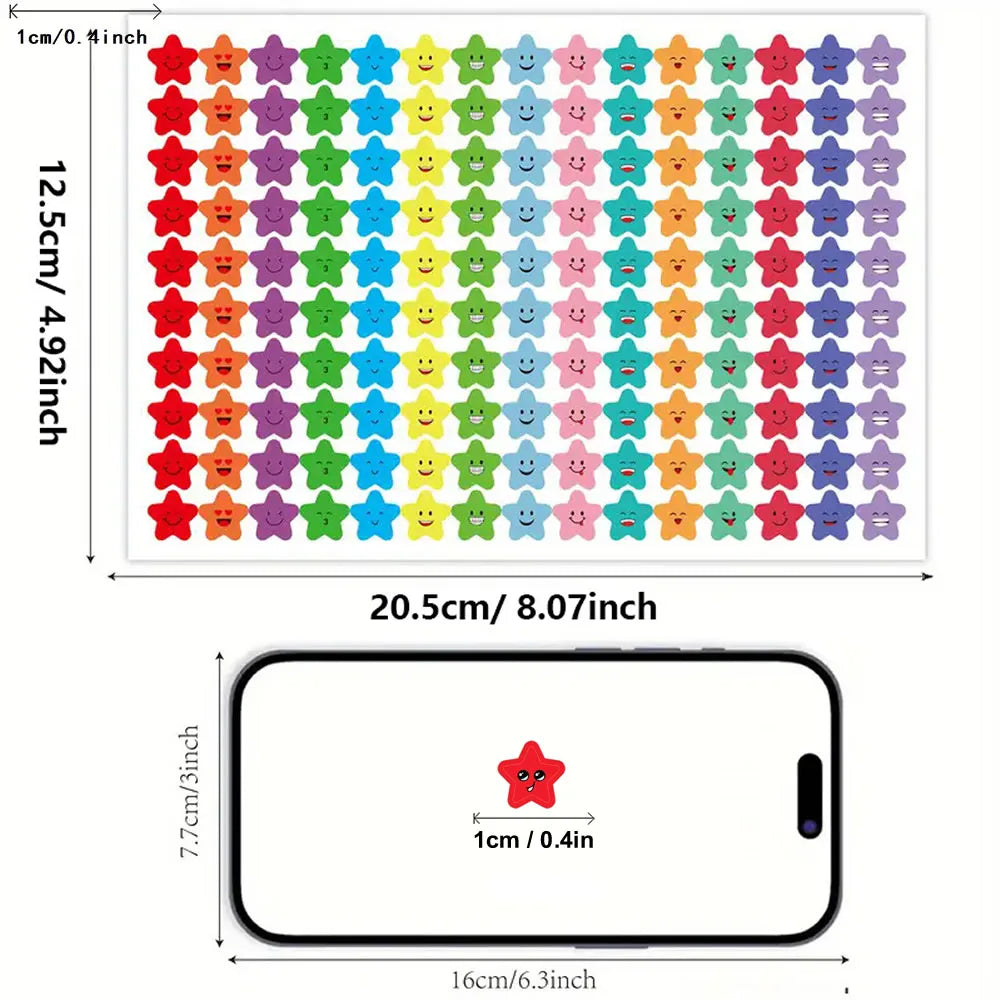 450-3000 Sheet Happy Face Stars Reward Sign Stickers Pack DIY Skateboard Suitcase Stationery Decals Decor Phone Laptop Gift Toys