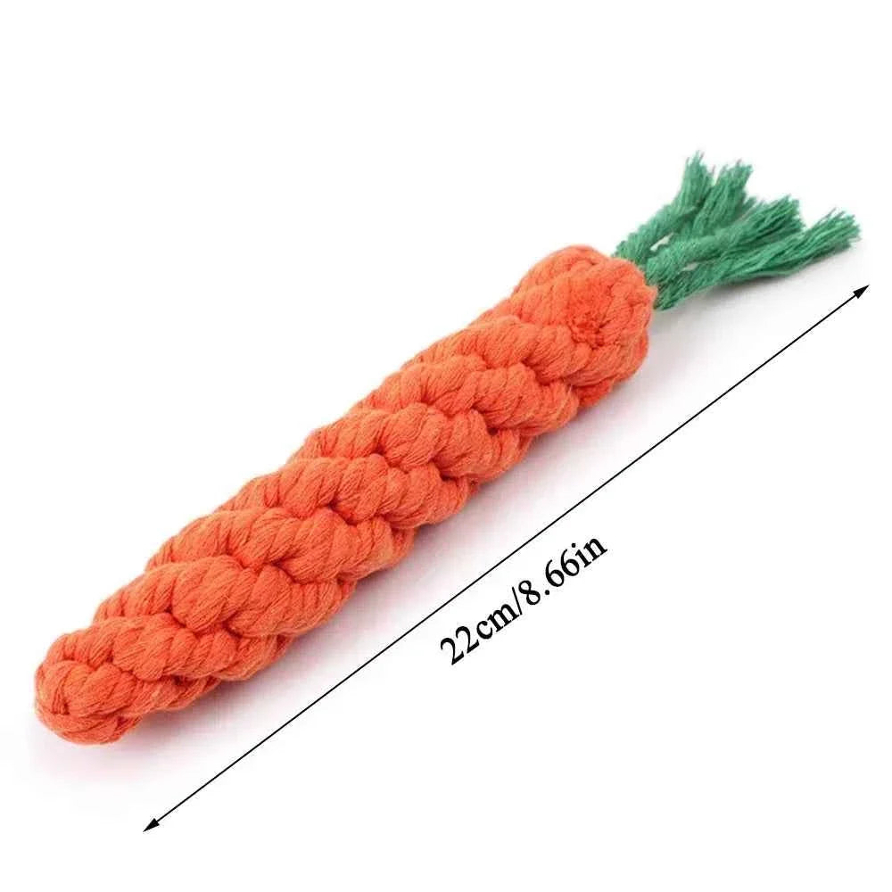 Carrot Rope Dog Chew Toy for Dental Health