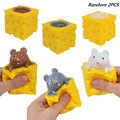 Squeeze Mouse Squishy Toy Cheese Stress Ball Squishy Rat Cheese Fidgets Squishy Mice Toy Stress Novelty Toy for People Best GIft
