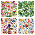 50/200PCS Transparent PET Flower Plant Material Stickers Handbooks Tablets Phone Water Cups Decor Stationary Notebook Stickers