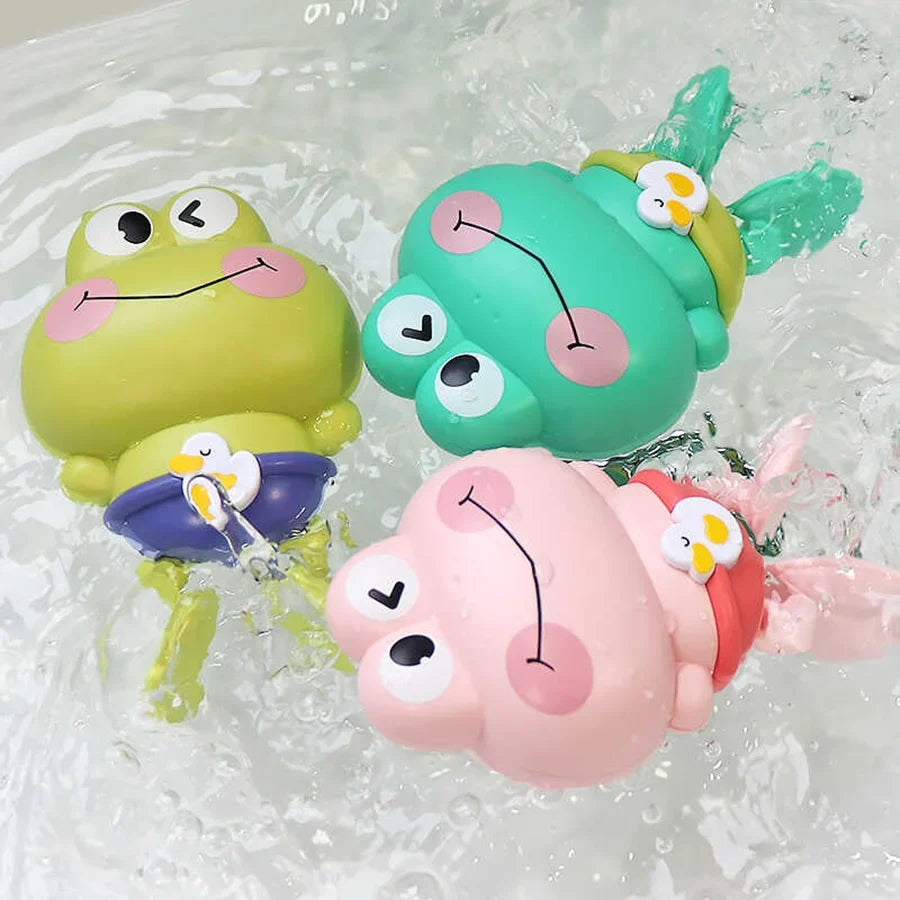 Children’s Bath Toys – Clockwork Floating & Swimming Frogs for Fun Water Play