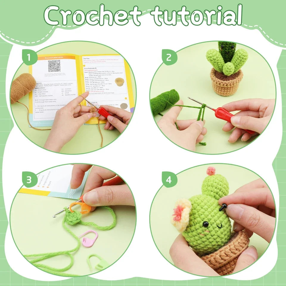 IMZAY Crochet Material Package Kit for Beginners with Step-by-Step Video Tutorial and Instructions Complete Crochet Supplies Set