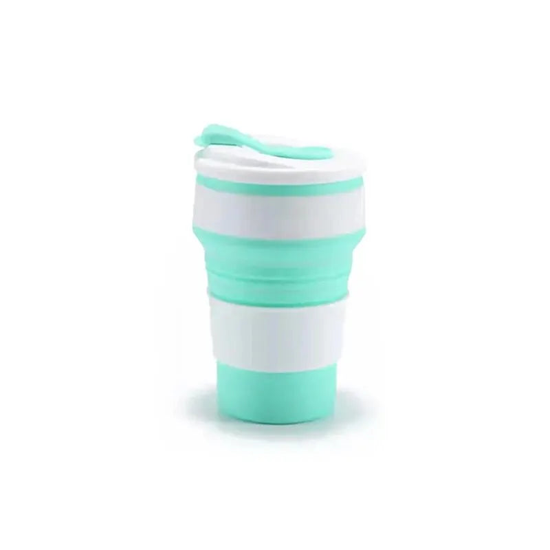 12 Oz Reusable Silicone Collapsible Cups with Lid for Camping 350ml 500ml Portable Folding Coffee Cups for Travel