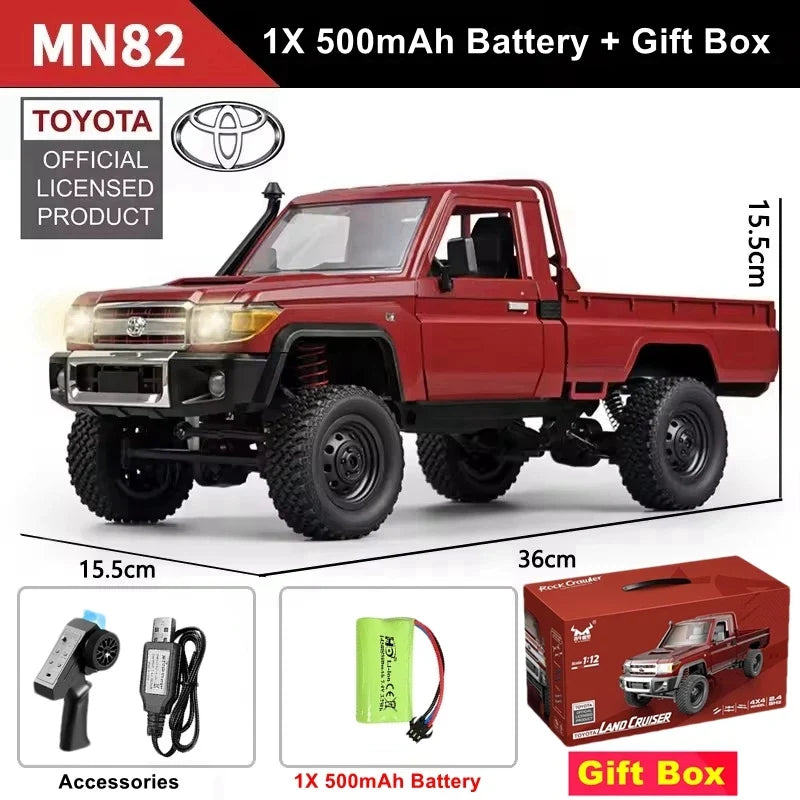 MN82 1:12 Retro Rc Car With LED Lights Full-scale Simulation LC79 Professional 4WD Remote Control Pickup RC Truck Model Toys