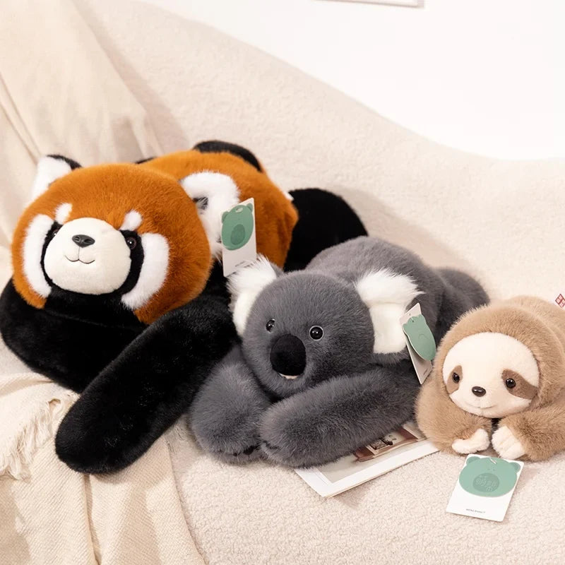 30-65cmKawaii High Quality Forest Animal Plush Doll Pillow Soft Long-arm Raccoon Dinosaur Sloth Panda Koala Plush Toy Home Decor