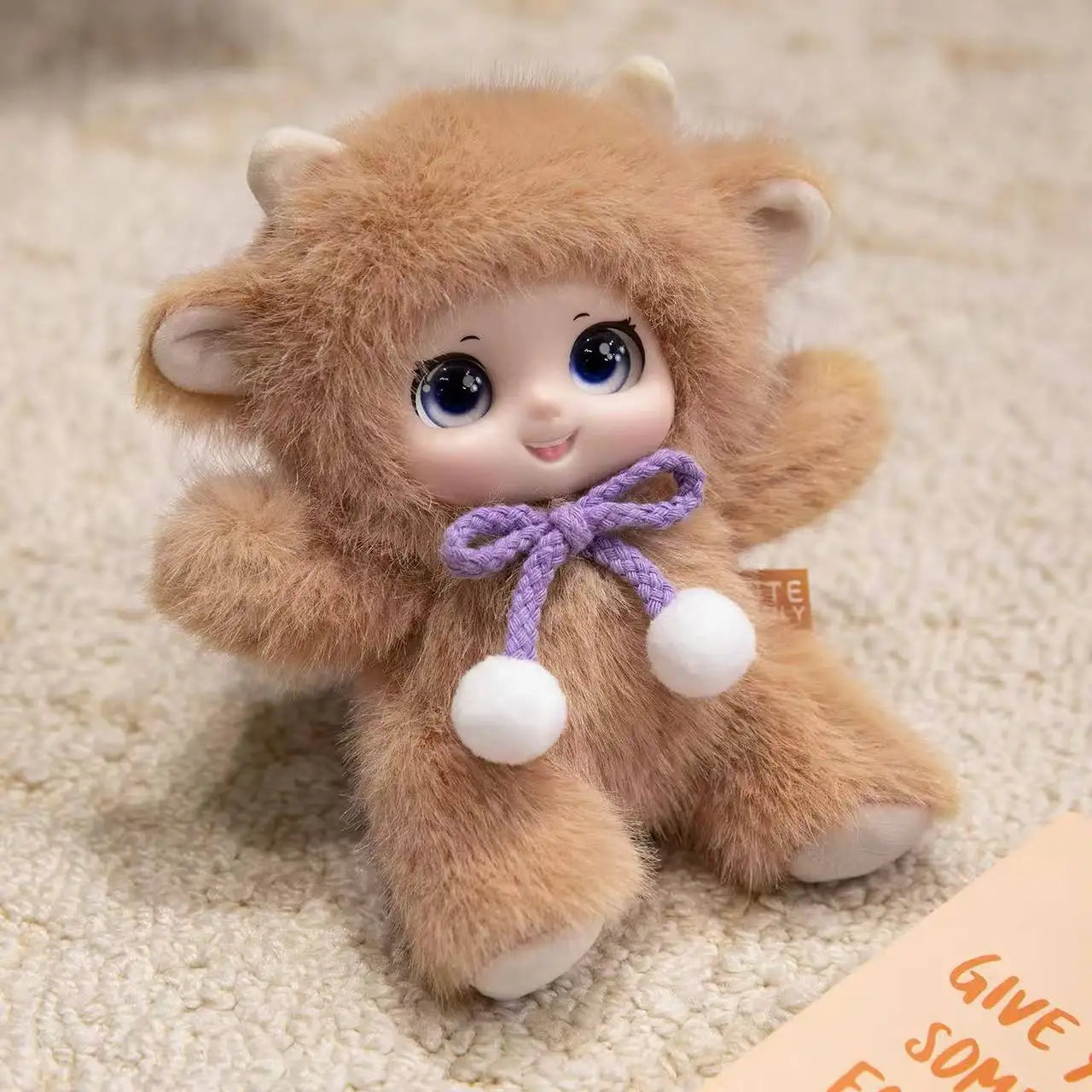 18cm Kawaii Animal Plush Toys – Cute Vinyl Face Rabbit, Bear & Sheep Pendant for Kids, Bag Charm & Gift for Animal Lovers