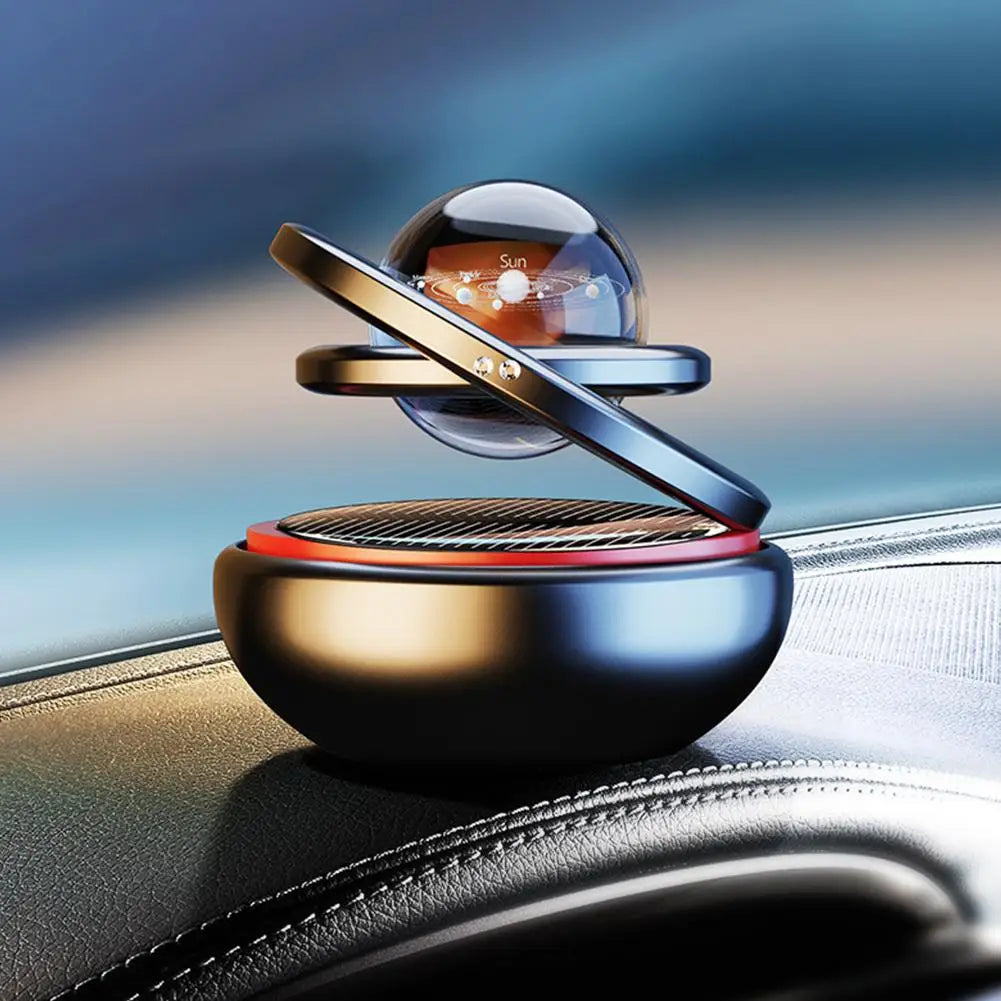 Solar-Powered Rotating Planet Car Air Freshener – Aromatherapy Diffuser, Auto Fragrance & Car Ornament