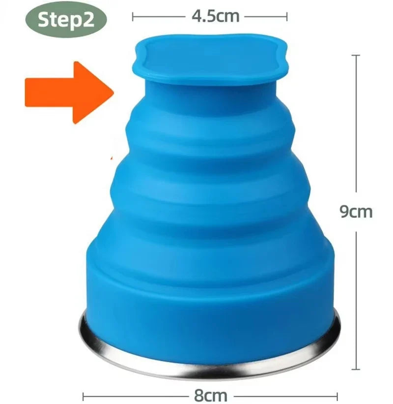 Portable Silicone Folding Water Cup Outdoor Heat Resistant Telescopic Collapsible Foldable Mug With Lid For Travel Camping 200m