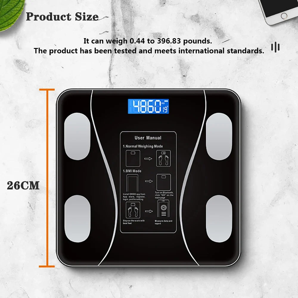 Smart Body Fat Scale – Wireless Digital Bathroom Weight & Analyzer