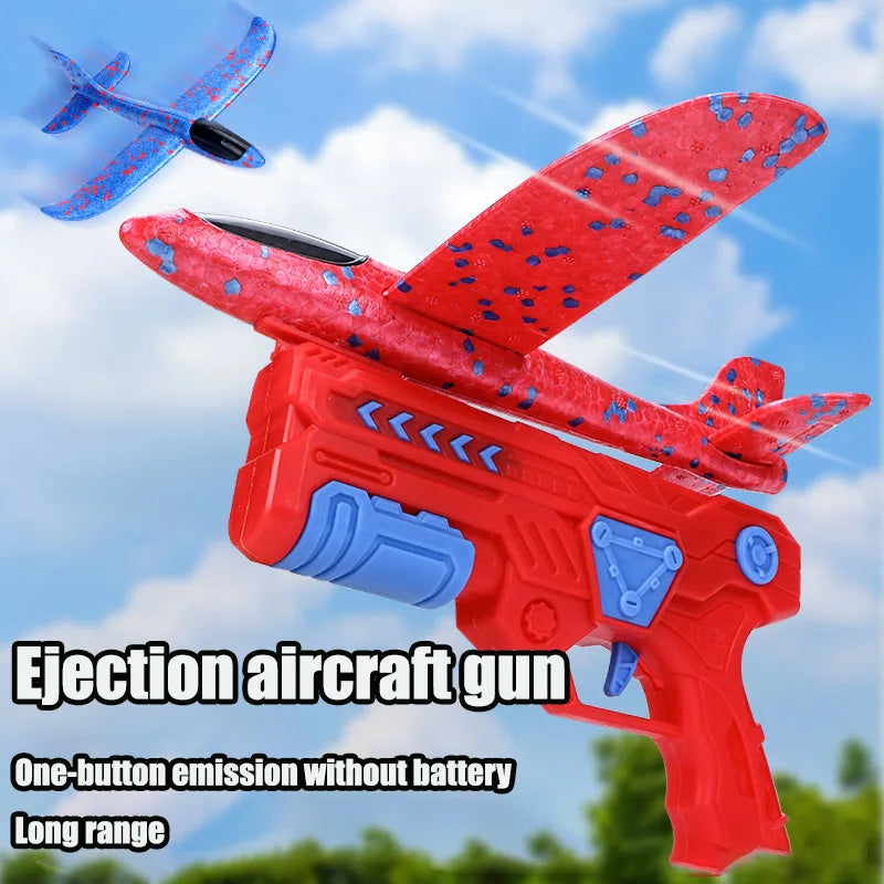 New Online celebrity catapult foam plane handheld shooter throwing children flying outdoor sports toys wholesale for girl boys.
