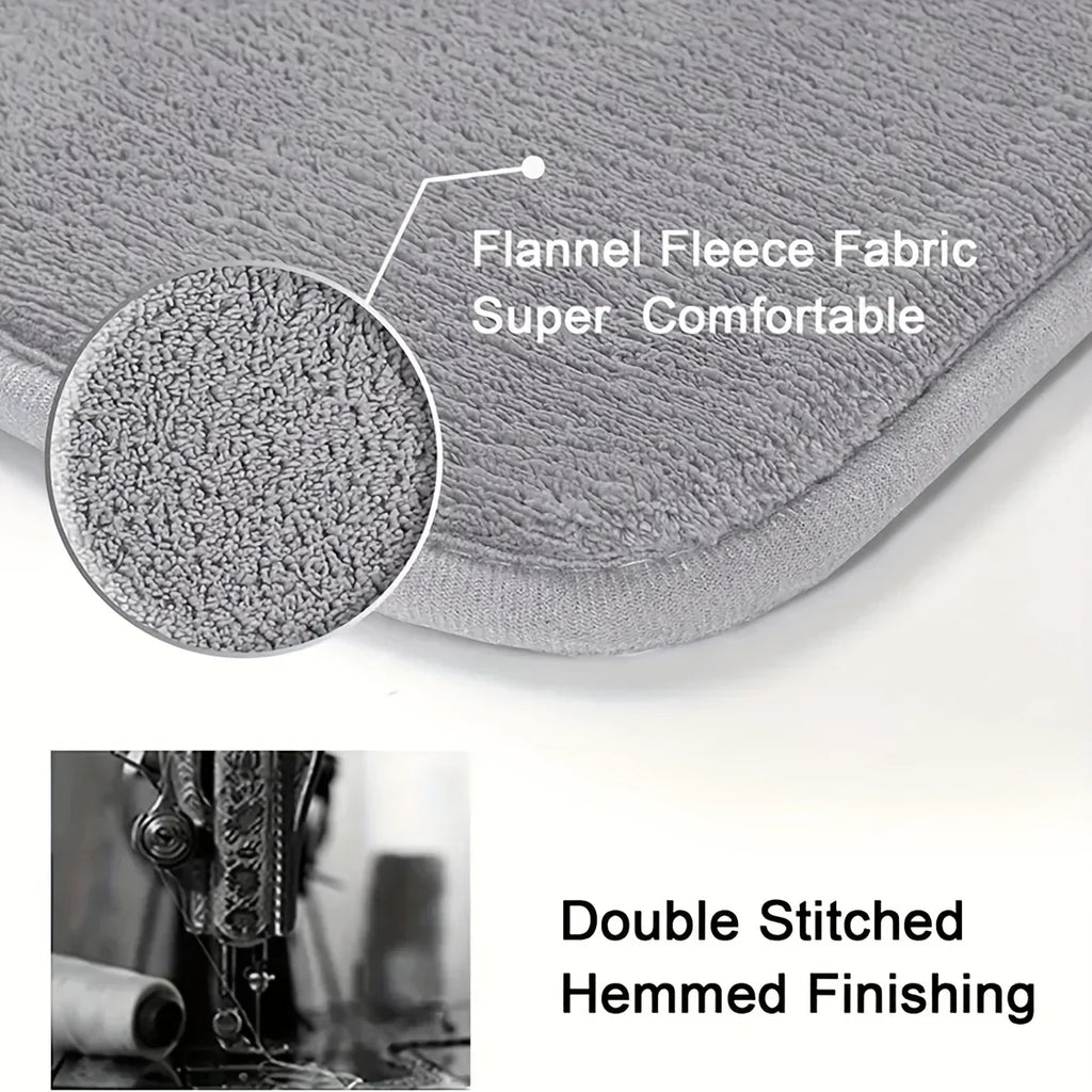Thickened Special-Shaped Bathroom Mat – Absorbent Non-Slip Flannel Rug