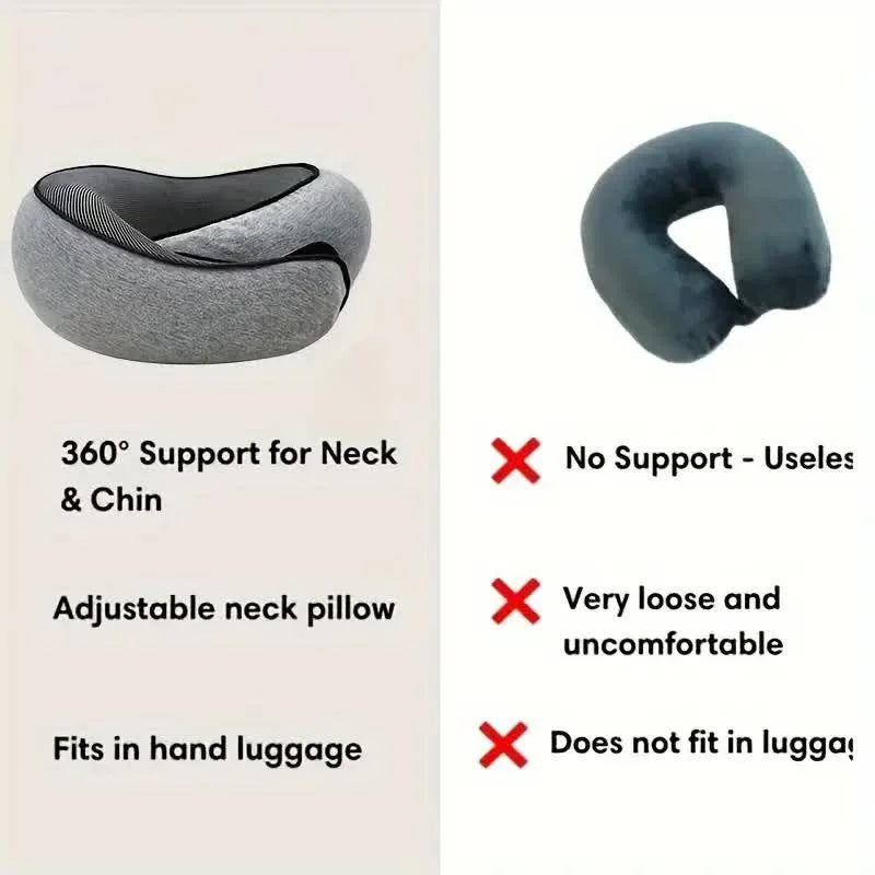 Travel Neck Pillow – U-Shaped Memory Foam Snail Style Neck Support