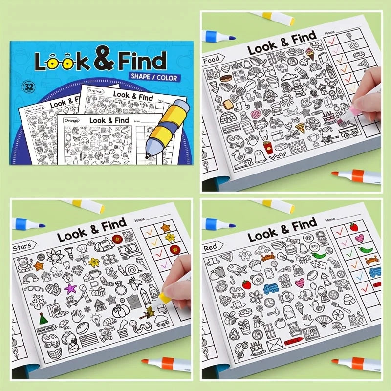 Kids’ Hidden Object Coloring Book – 100+ Search & Coloring Activities