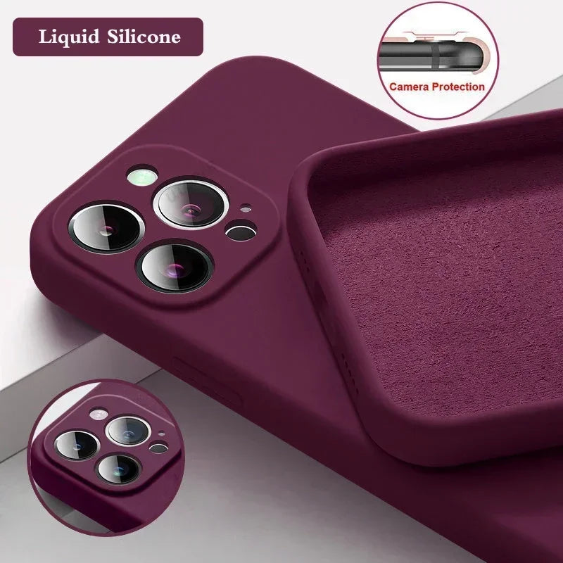 Solid Silicone Phone Case For IPhone 16 & 17