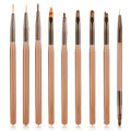 9PCS UV Gel Nail Brush Liner DIY Painting Pen Manicure Acrylic Drawing Brush for Nail Art Design Nails Tip Display Painting Tool