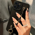 Black White Butterfly Chain Phone Case For iPhone 17 16 15 14 13 12 11 Pro Max 7 8 Plus 16E XR X XS SE Shockproof Silicone Cover