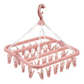 Foldable Drip Hanger with 32 Clips – Plastic Clothes Drying Rack