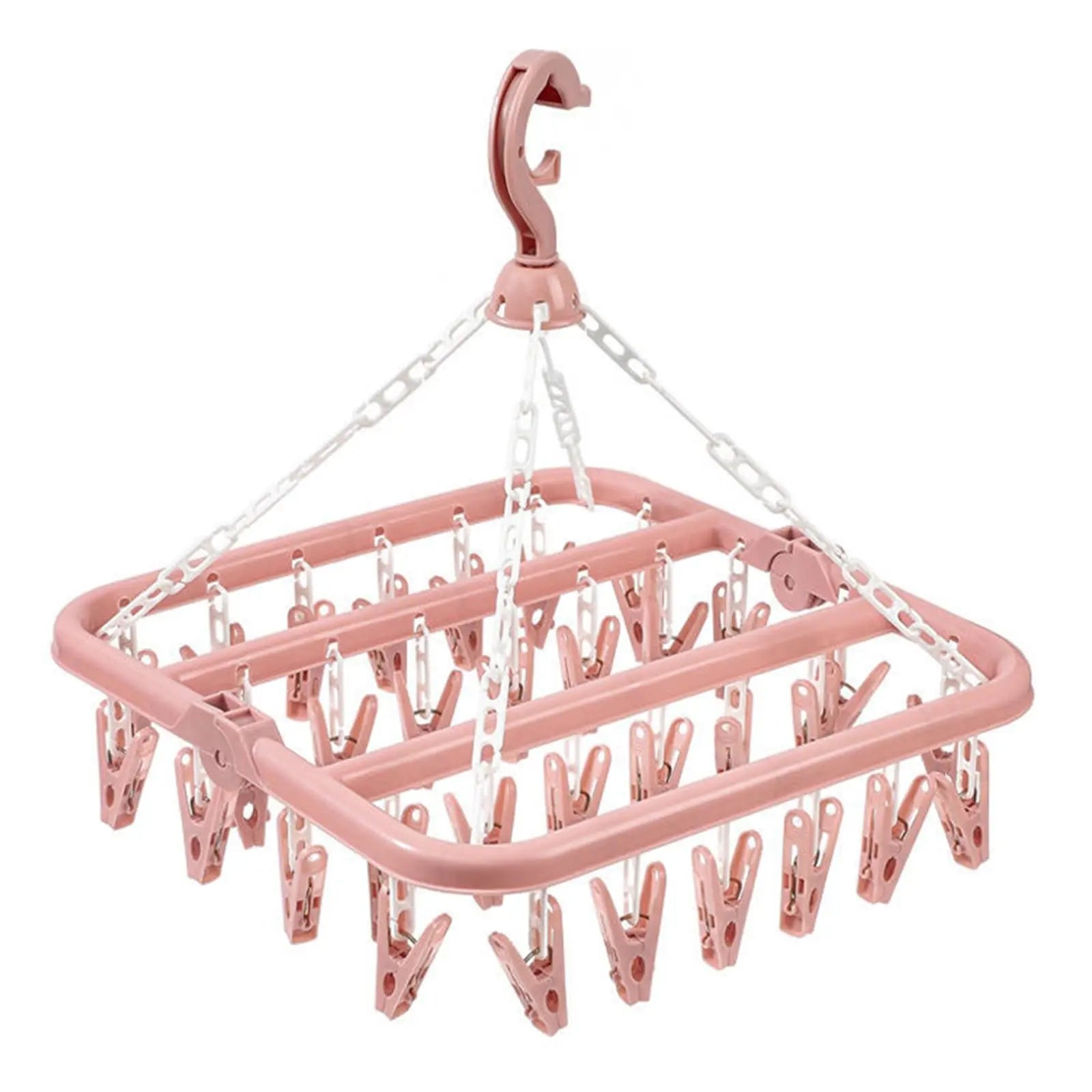 Foldable Drip Hanger with 32 Clips – Plastic Clothes Drying Rack