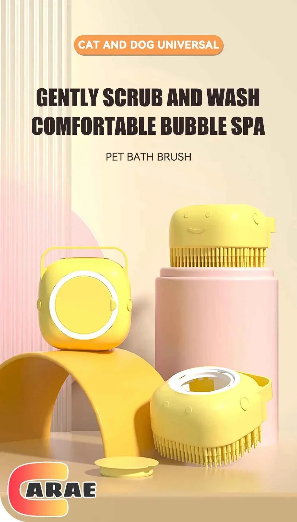Pet Bathing Brush with Shampoo Dispenser
