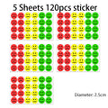 1" Happy Sad Smiling Face Behavior Stickers 120-1200pcs Labels Teachers Classroom School Kids Student Reward Sticker Toys Gifts