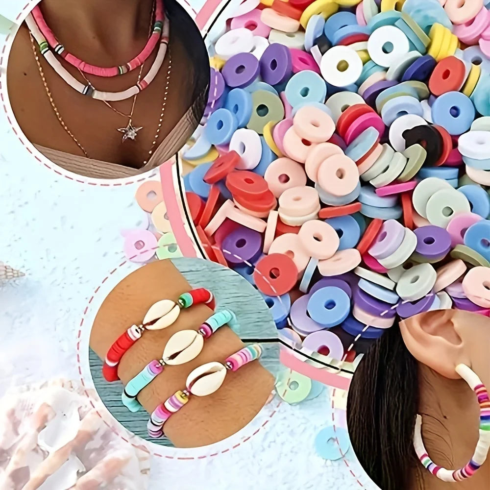 14400pcs Assorted Polymer Clay Beads Kit for DIY Jewelry Making - Handmade Craft Supplies for Bracelet, Necklace, Earrings - Gre