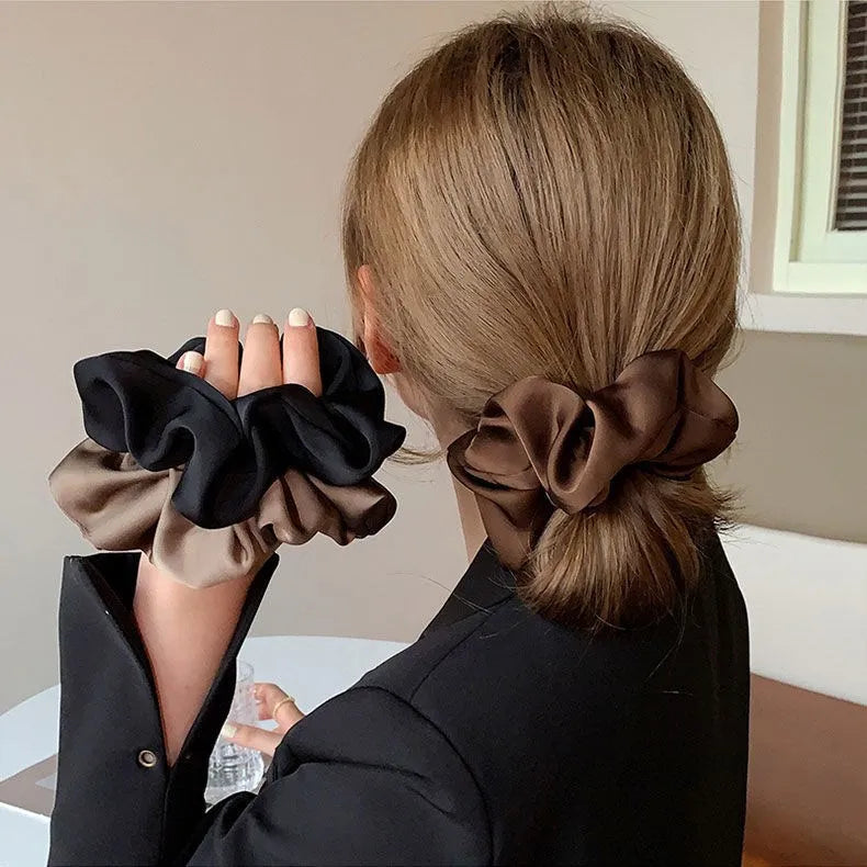 1PC Silk Satin Scrunchie for Women & Girls – Korean Style Elastic Hair Band | Soft Ponytail Holder & No-Damage Hair Accessory