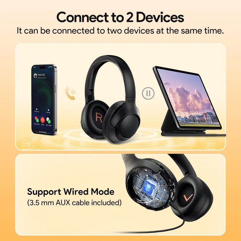 QCY H3 ANC Wireless Headphones – Hi-Res Over-Ear Bluetooth 5.4
