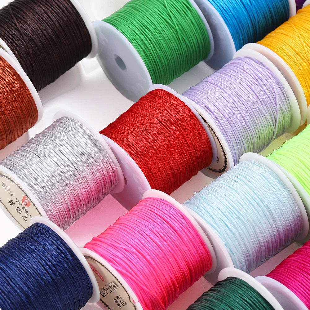 10/50M 0.8mm Nylon Thread Cord – DIY Chinese Knot, Bracelet, Tassel & Shamballa Braided String for Jewelry Making