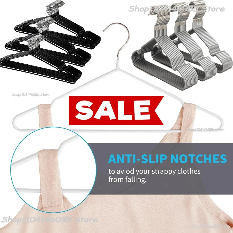 10PCS Metal Traceless Non-Slip Clothes Hangers – Strong Space Saver Rack
