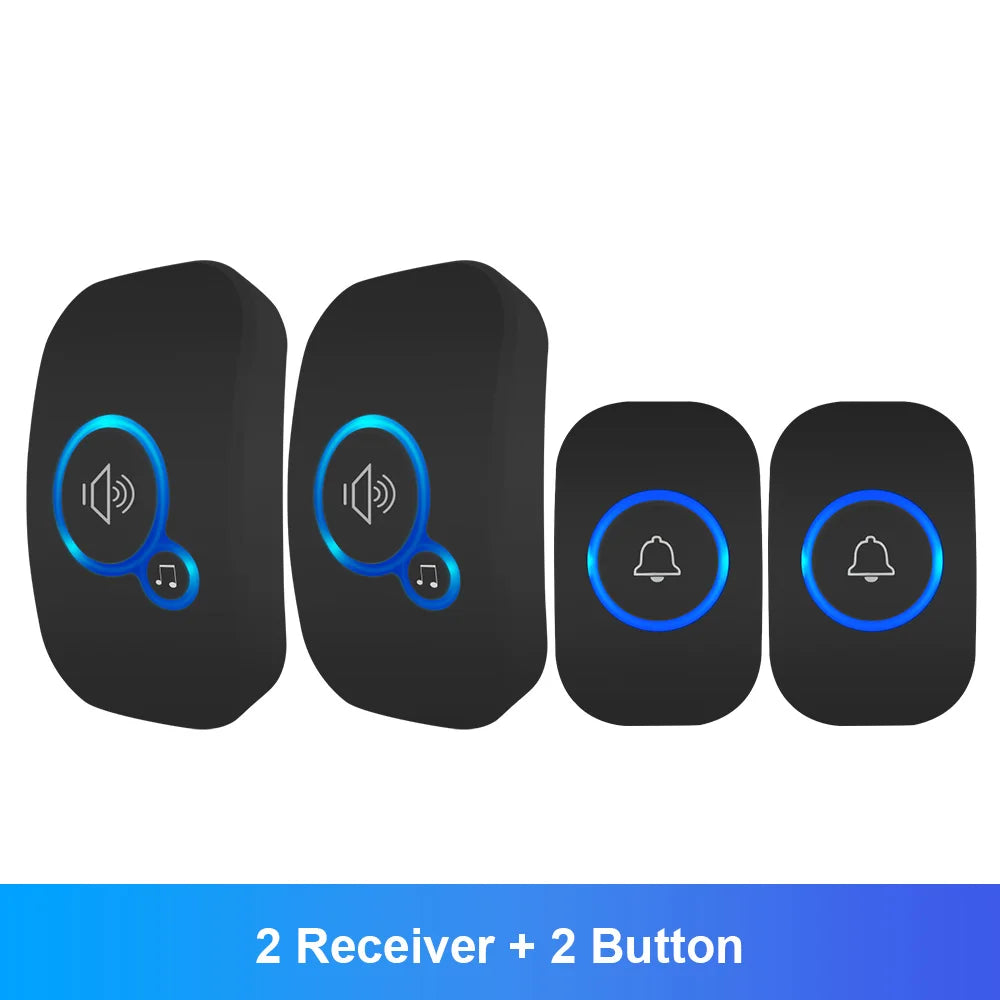 Wireless Doorbell FullHouse Waterproof Door Chime Kit Includes Push Button Transmitter and Plug In Receiver