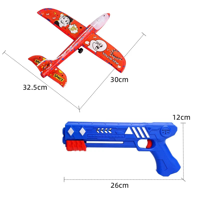 New Online celebrity catapult foam plane handheld shooter throwing children flying outdoor sports toys wholesale for girl boys.