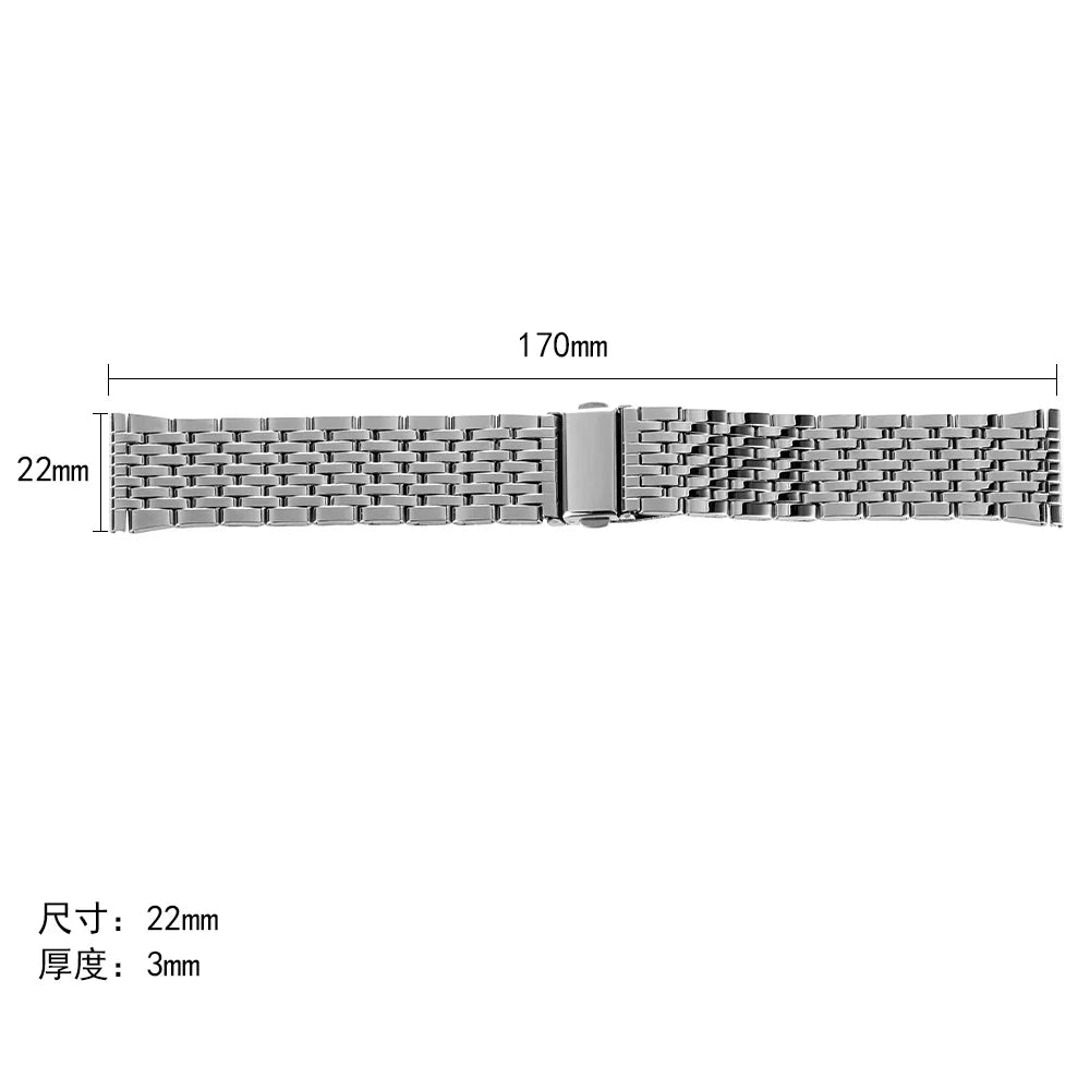 Stainless Steel Watchband Premium Bracelet Straps 18mm 20mm 22mm Universal Metal Watch Band Folding Buckle for Seiko for Rolex