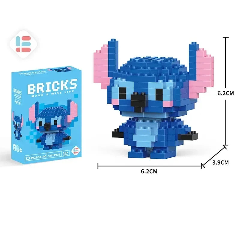 Disney Lilo & Stitch & Pokémon Pikachu Building Blocks – Cute Anime Cartoon Model Toy Set for Kids | Creative Educational Gift for Children