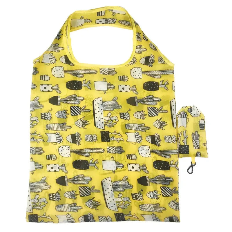Reusable Foldable Shopping Bag – Eco-Friendly Nylon Grocery Tote | Lightweight, Durable & Washable Travel Bag