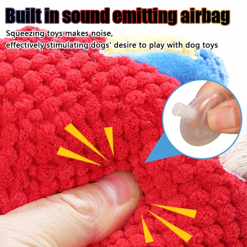 Indestructible Plush Parrot Dog Toy – Squeaky Chew Toy for Small & Large Dogs