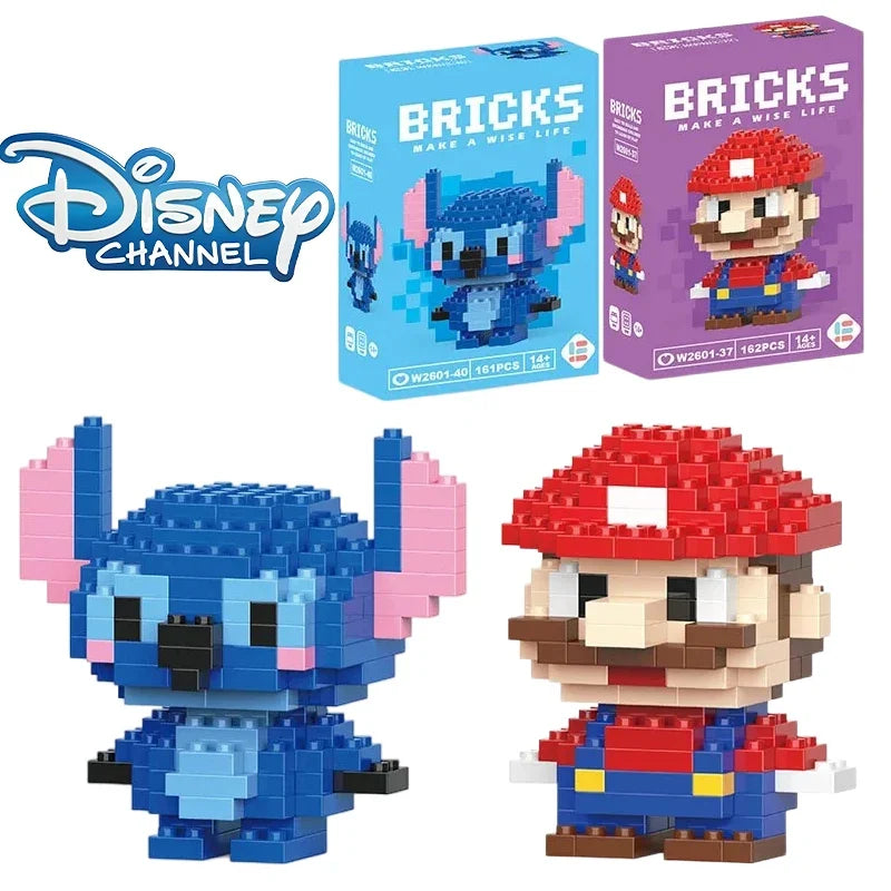 Disney Lilo & Stitch & Pokémon Pikachu Building Blocks – Cute Anime Cartoon Model Toy Set for Kids | Creative Educational Gift for Children